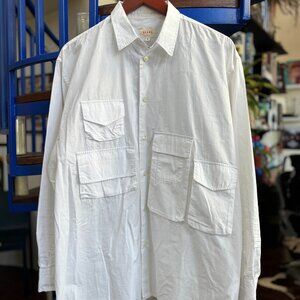 BEAMS+ White Utility Pocket Button-Up Shirt  – M